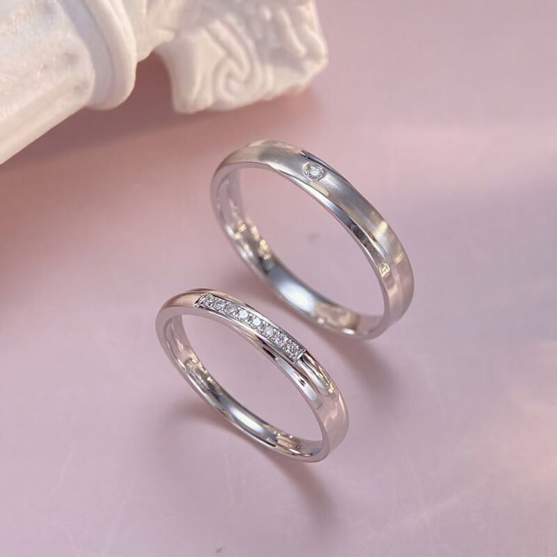 18K-Diamond Couple Rings