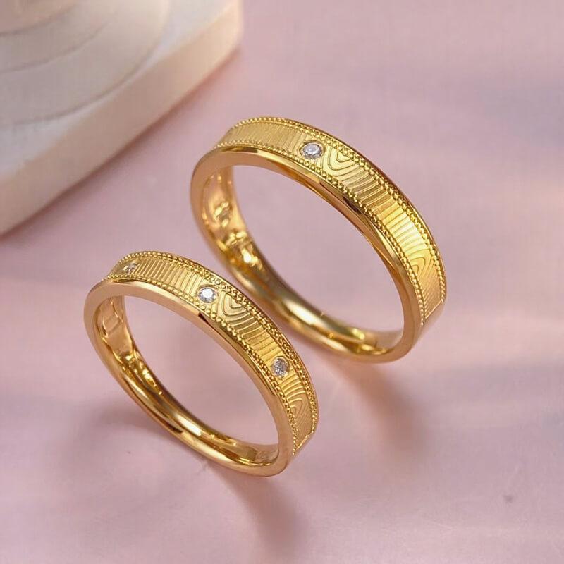 18K-Diamond Couple Rings