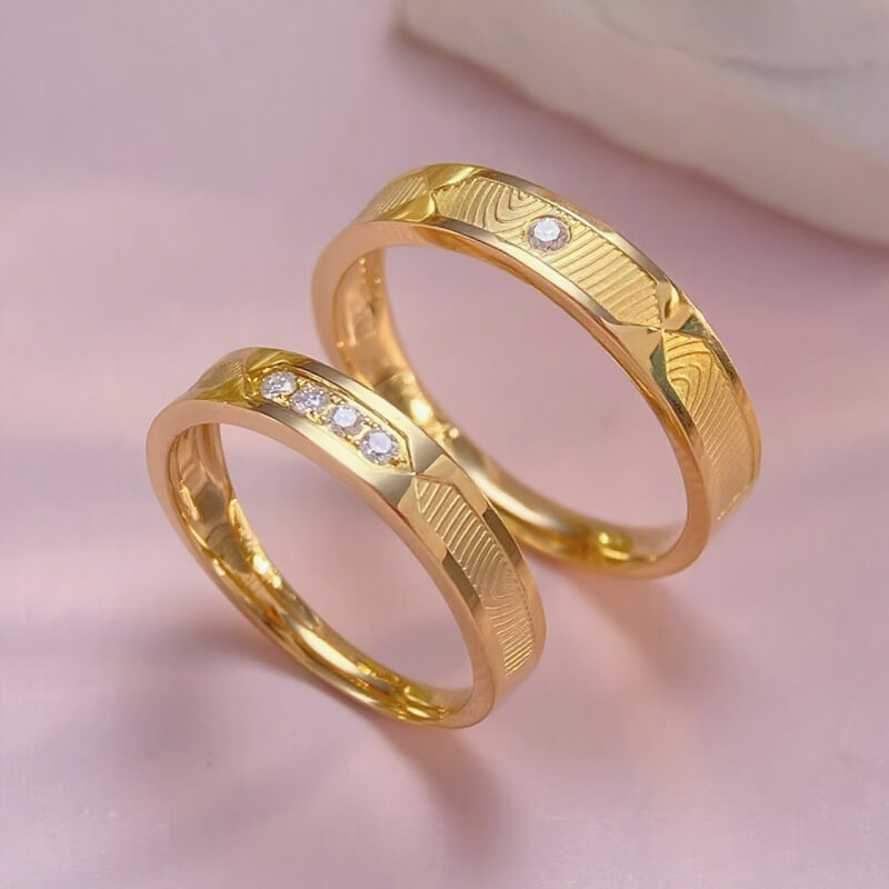 18K-Diamond Couple Rings