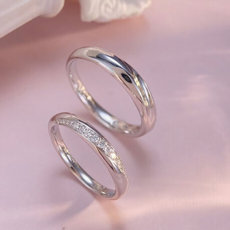 18K-Diamond Couple Rings
