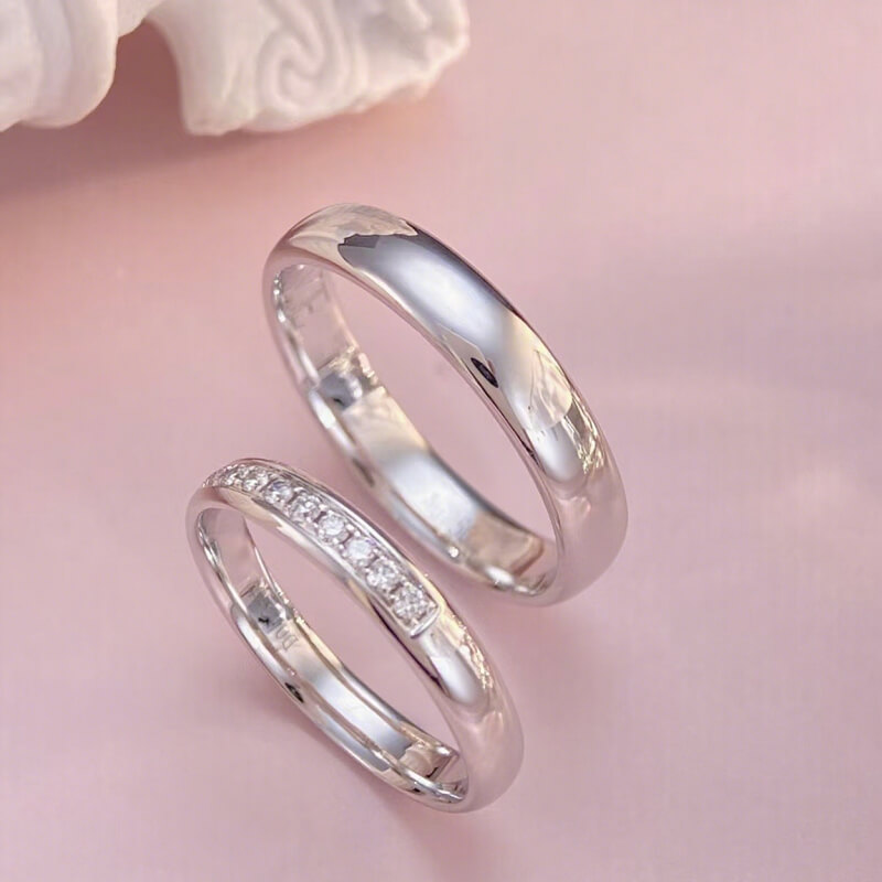 18K-Diamond Couple Rings