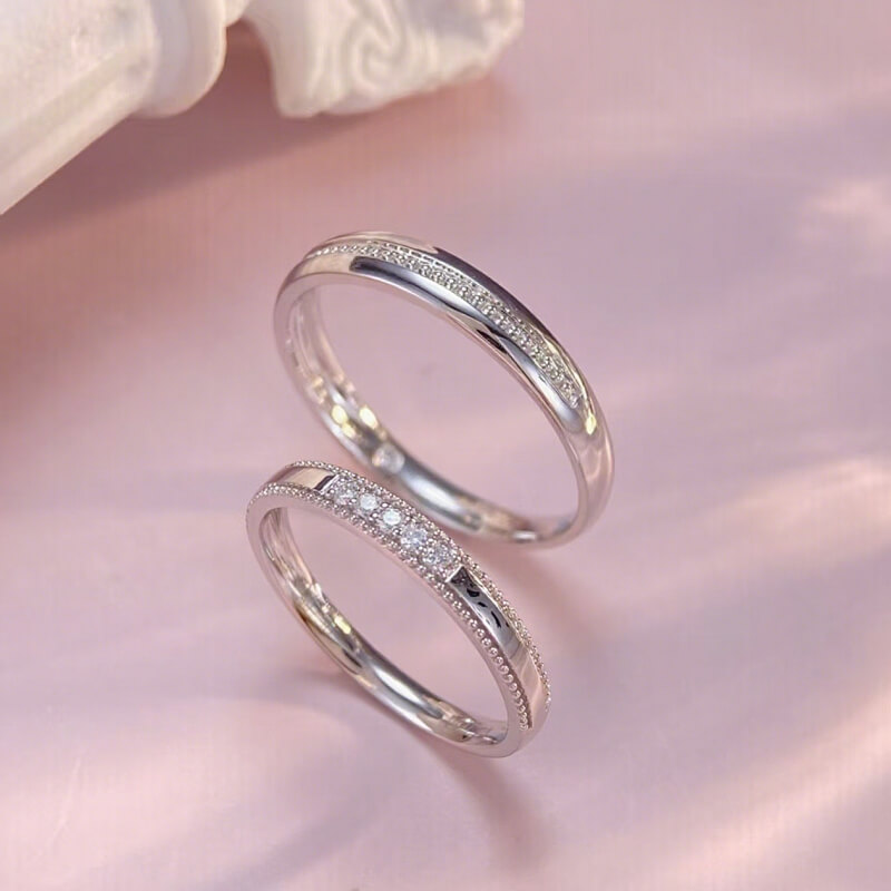 18K-Diamond Couple Rings