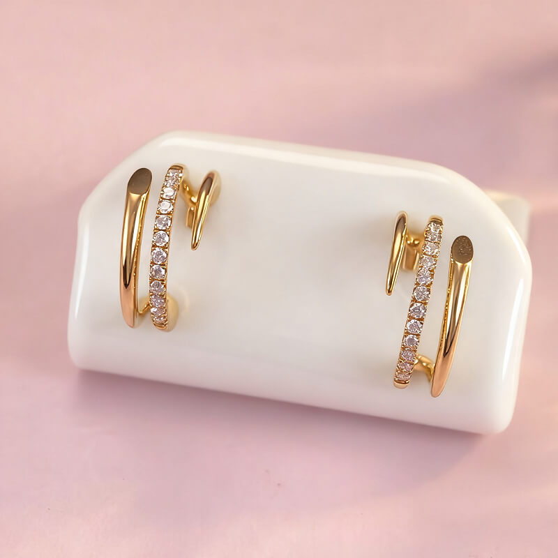 18K-Natural Diamond Earrings