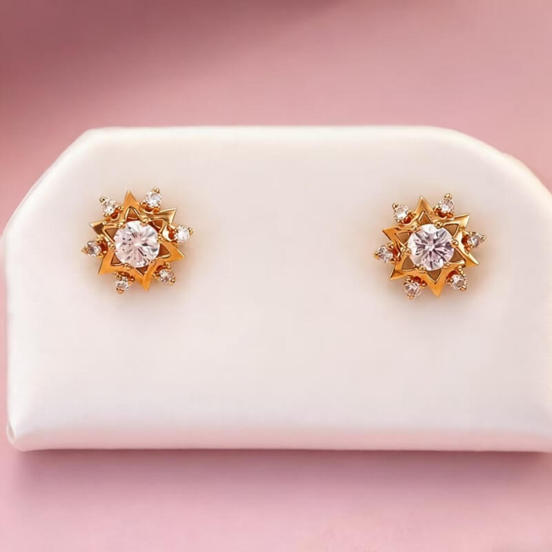 18K-Natural Diamond Earrings