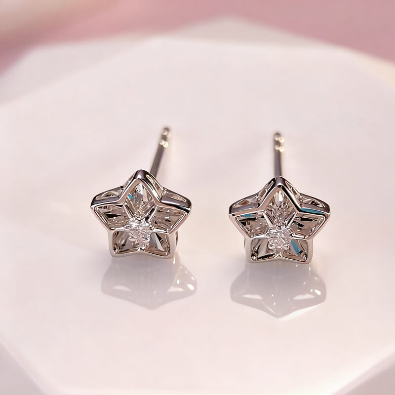18K-Natural Diamond Earrings