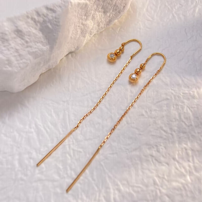 18K-Natural Diamond Earrings