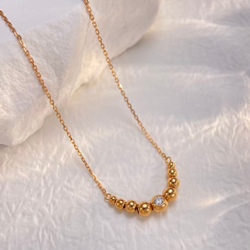 18K-Natural Diamond Necklace 