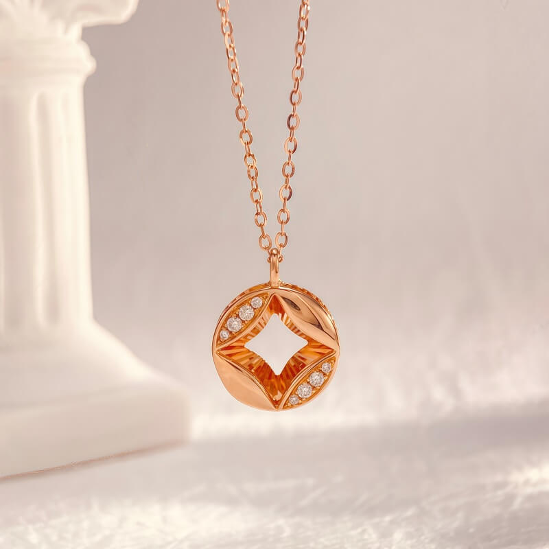 18K-Natural Diamond Necklace 