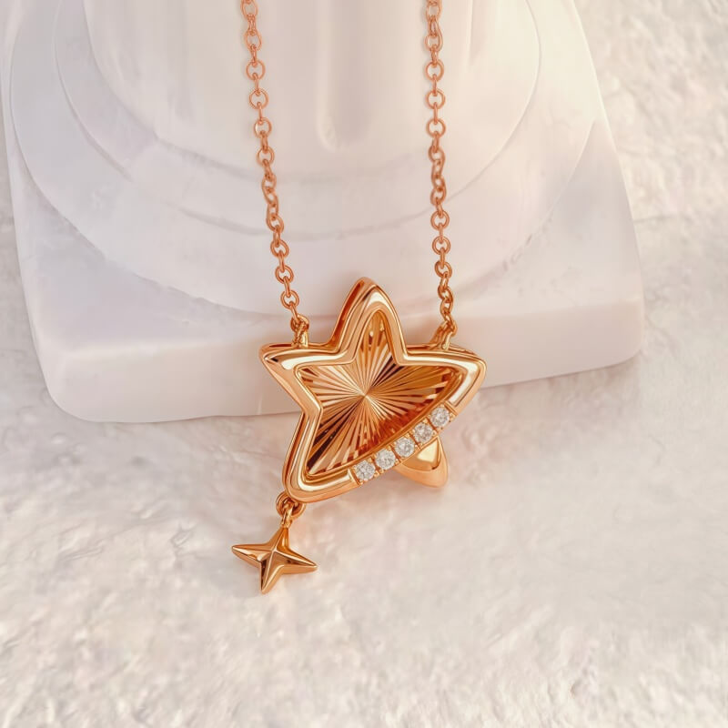 18K-Natural Diamond Necklace 