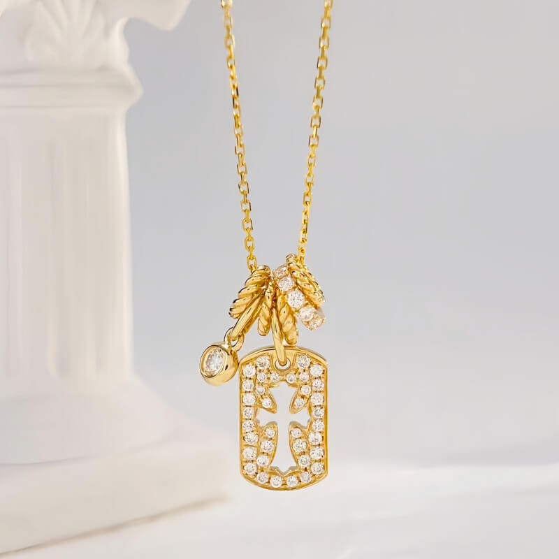 18K-Natural Diamond Necklace 