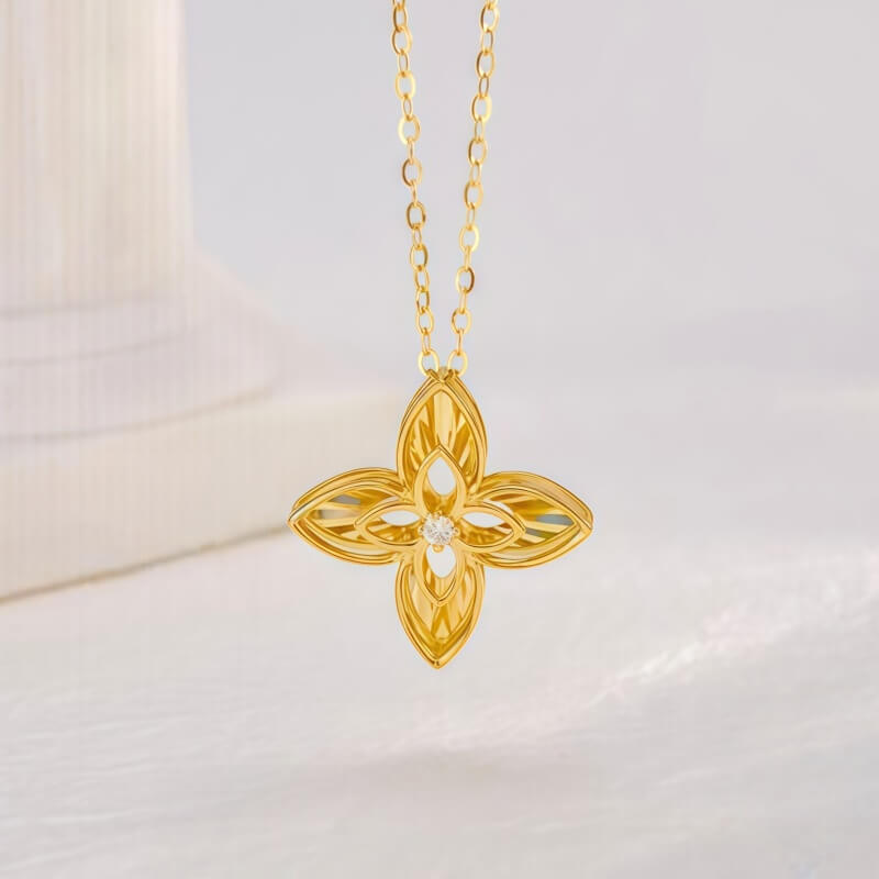 18K-Natural Diamond Necklace 