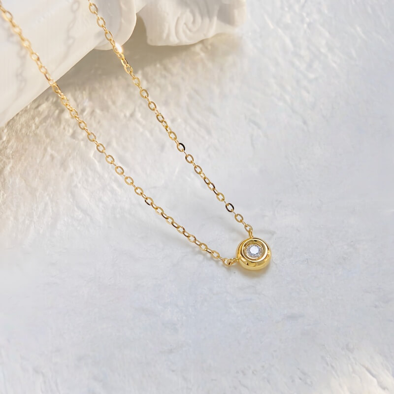 18K-Natural Diamond Necklace 