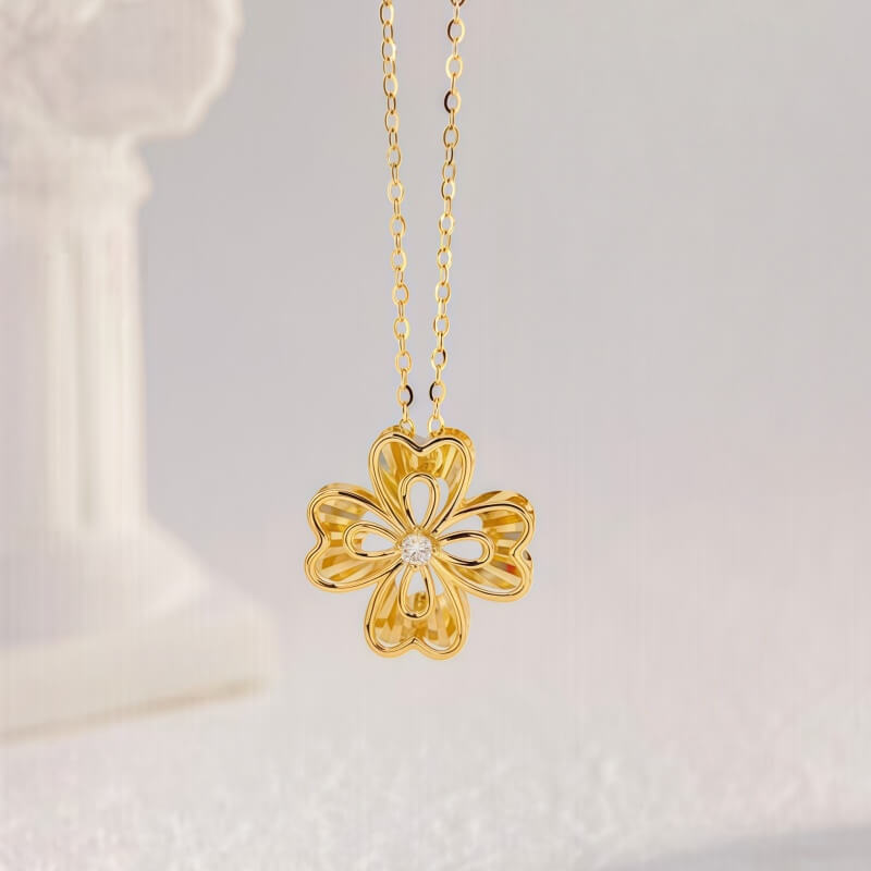 18K-Natural Diamond Necklace 