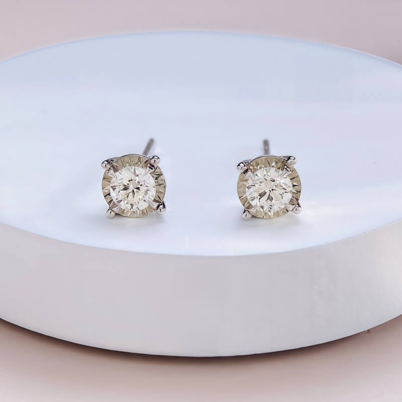18K-Natural Diamond Earrings